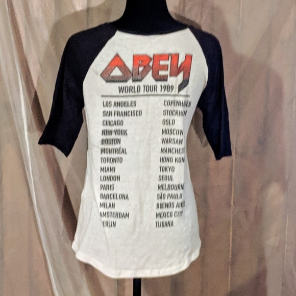 Obey World Tour Raglan Baseball Tee Size Medium - Picture 3 of 5
